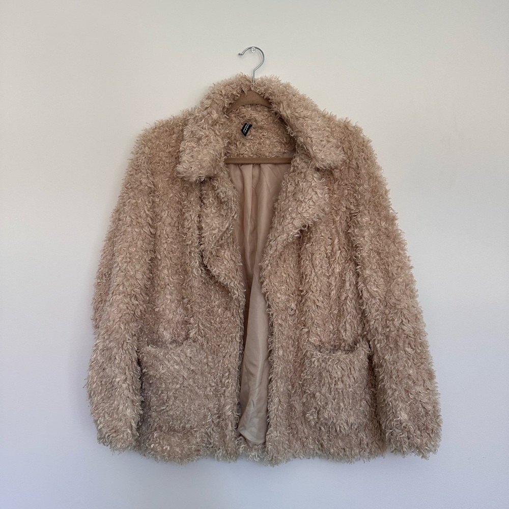 h&m faux fur jacket